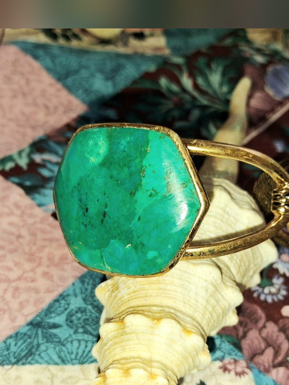 STUDIO BARSE TURQUOISE SET IN BRONZE CUFF